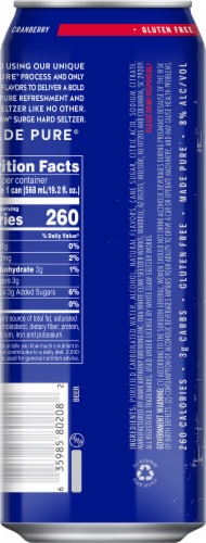 White Claw Hard Seltzer Surge Cranberry Single Can Perspective: back