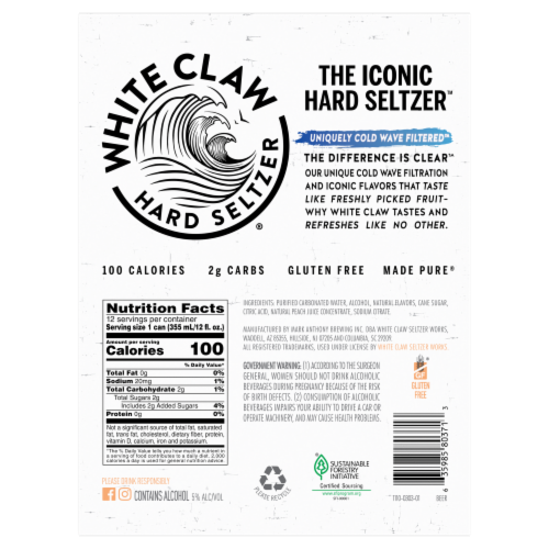 White Claw Hard Seltzer® Peach Perspective: back