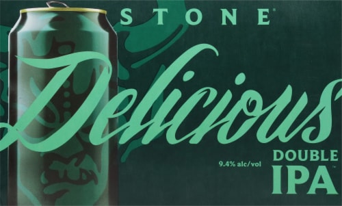 Stone® Delicious Double IPA™ Craft Beer Cans Perspective: back