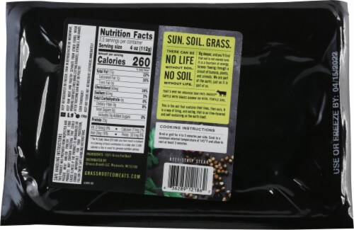 Strauss® American Raised Grass Fed Strip Steak Perspective: back