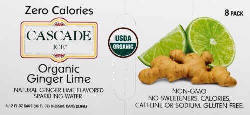Cascade Ice® Ginger Lime Flavored Sparkling Water Cans Perspective: back