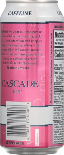 Cascade Ice® Caffeinated Pink Grapefruit Flavored Sparkling Water Can Perspective: back