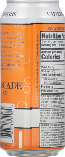 Cascade Ice® Caffeinated Orange Mango Flavored Sparkling Water Can Perspective: back