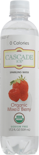 Cascade Ice Organic Mixed Berry Sparkling Soda Perspective: back