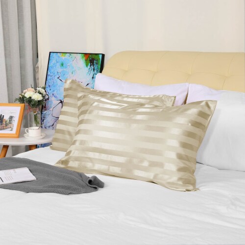 uxcell 2 Pcs Satin Silky Pillowcases with Envelop Closure Perspective: back