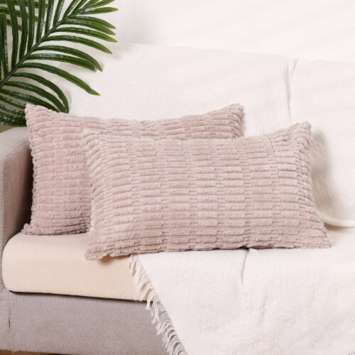 uxcell Pack of 2 Corduroy Decorative Throw Pillow Covers Boho Cushion Cases Perspective: back
