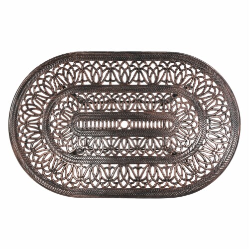 Jameson Home Haitian Outdoor Cast Aluminum Oval Dining Table Perspective: back