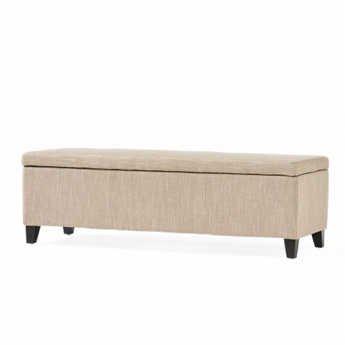 Beige fabric bench discount