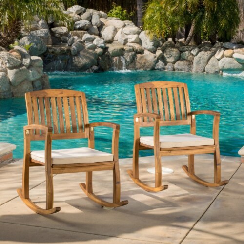 Acacia wood rocking chair set discount