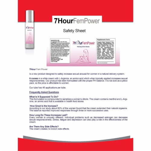 7Hour Fem Power Natural Female Stimulating Gel and Lubricant Perspective: back