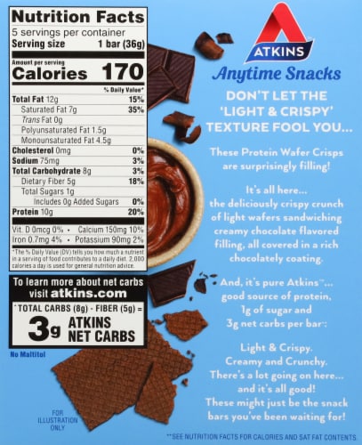 Atkins® Chocolate Creme Protein Wafer Crisps Perspective: back