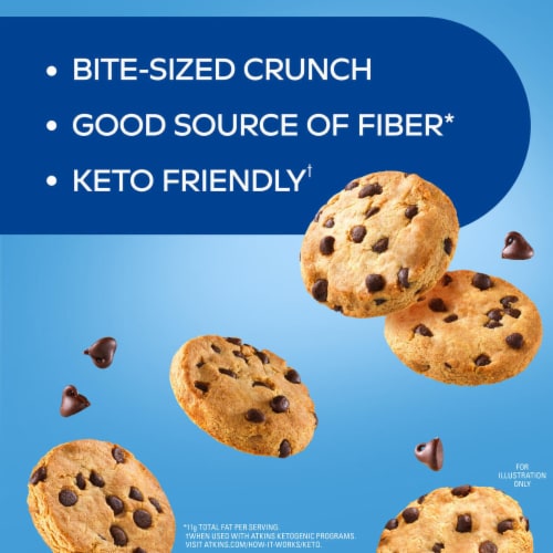 Atkins Crunchy Chocolate Chip Protein Cookies Perspective: back