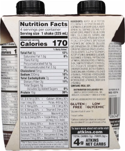 Atkins® Iced Coffee Vanilla Latte Protein Shake Perspective: back