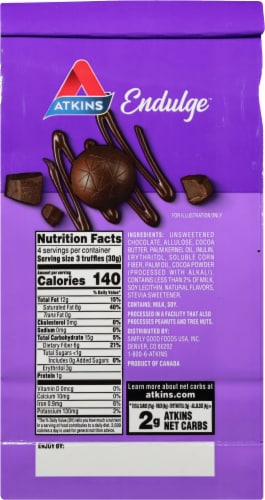 Atkins Endulge Dark Chocolate Truffles Candy Bits Perspective: back