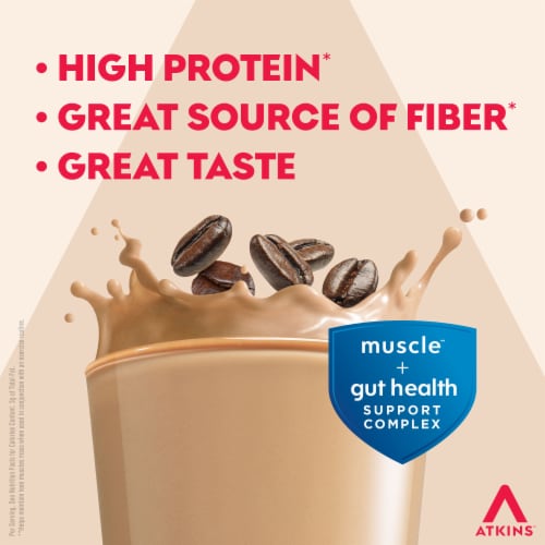 Atkins Strong Cafe Latte High Protein Shakes Perspective: back