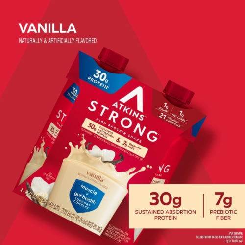 Atkins Strong Vanilla High Protein Shake Perspective: back