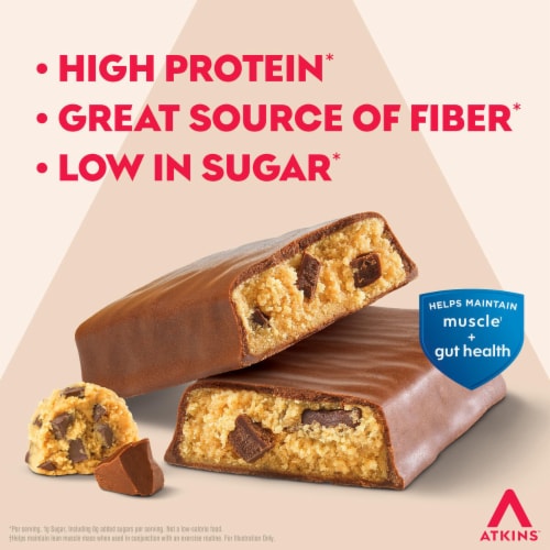 Atkins Chocolate Chip Cookie Dough High Protein Bar Perspective: back