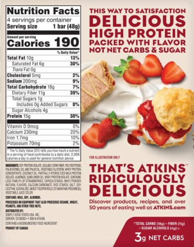 Atkins™ High Protein Meal Bar Strawberry Shortcake Perspective: back
