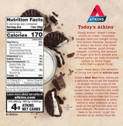 Atkins™ Protein Meal Bar Cookies & Creme Perspective: back