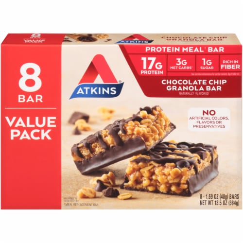 Atkins® Chocolate Chip Granola Bars Perspective: back