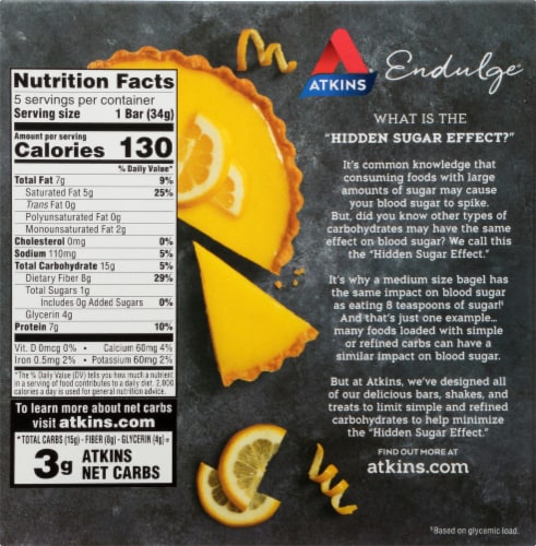 Atkins® Endulge® Lemon Tart Dessert Bars Perspective: back