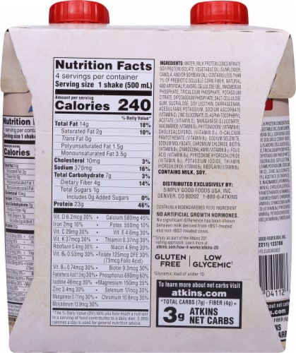 Atkins® Vanilla Cream Protein-Rich Shakes Perspective: back