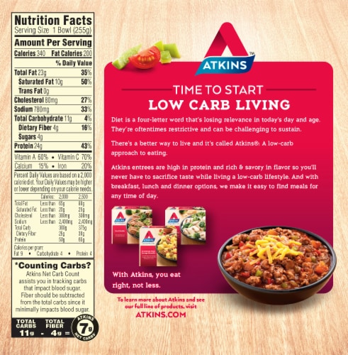 Atkins™ Chili Con Carne Frozen Meal Perspective: back