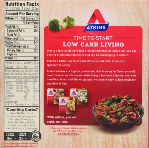 Atkins™ Beef Merlot with Broccoli Frozen Meal Perspective: back