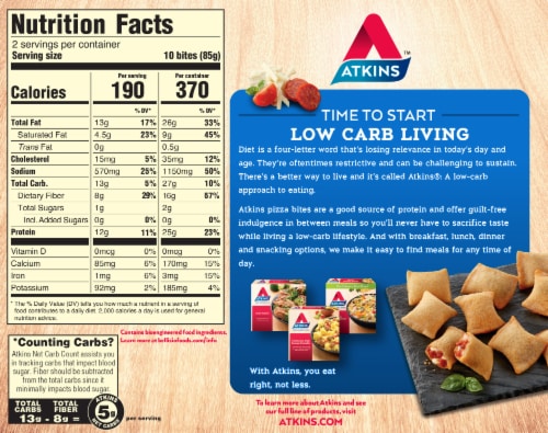 Atkins™ Frozen Pepperoni Pizza Snack Bites Perspective: back