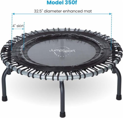 JumpSport 350f Indoor Lightweight 39-Inch Folding Fitness Trampoline, Black Perspective: back