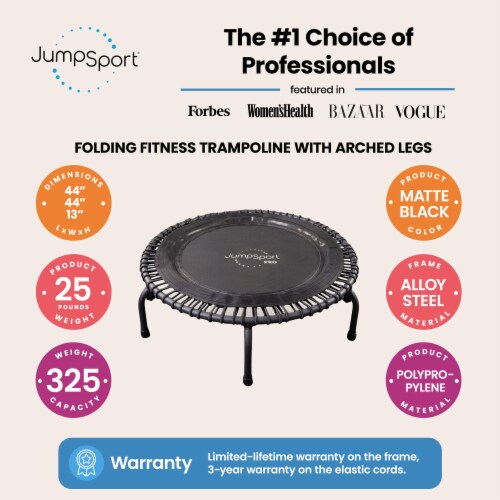 JumpSport 550f PRO Indoor Lightweight 44 Inch Folding Fitness