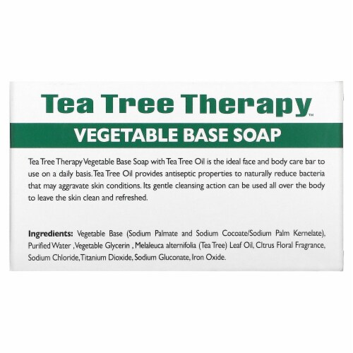 Tea Tree Therapy Vegetable Base Bar Soap with Tea Tree Oil - 3.9 oz (110 g) Perspective: back