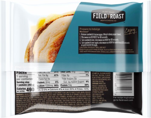 Field Roast Plant Based Breakfast Sandwich Perspective: back