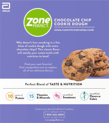 ZonePerfect® Chocolate Chip Cookie Dough Protein Bars Perspective: back