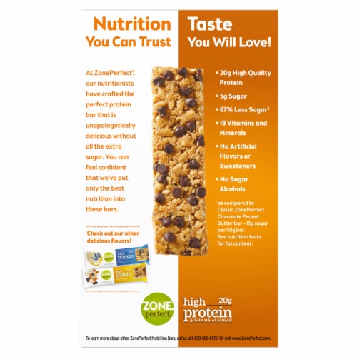 ZonePerfect® High Protein Salted Peanut Butter Chocolate Chip Bars Perspective: back