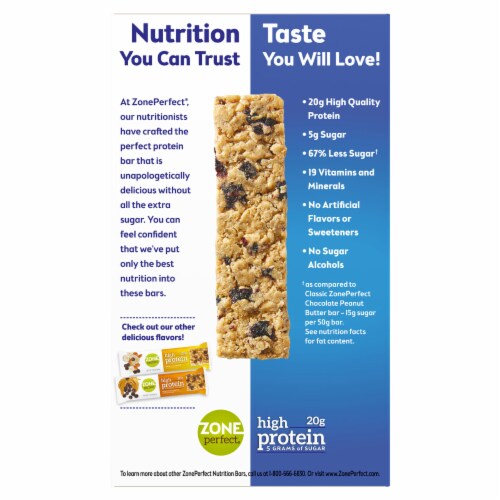 ZonePerfect® High Protein Blueberry Crumble Bars Nutrition Bars Perspective: back