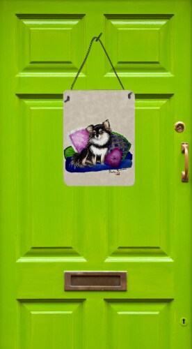 Carolines Treasures MH1012DS1216 Chihuahua on their couch Wall or Door Hanging Perspective: back