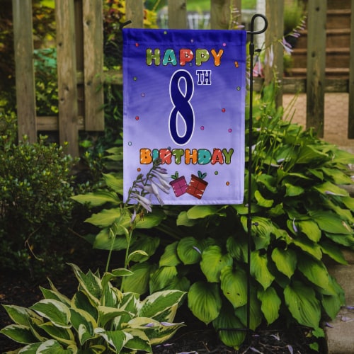 Carolines Treasures CJ1099GF Happy 8th Birthday Garden Flag Perspective: back