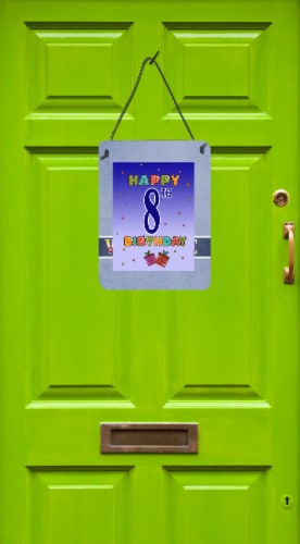 Carolines Treasures  CJ1099DS1216 Happy 8th Birthday Wall or Door Hanging Prints Perspective: back