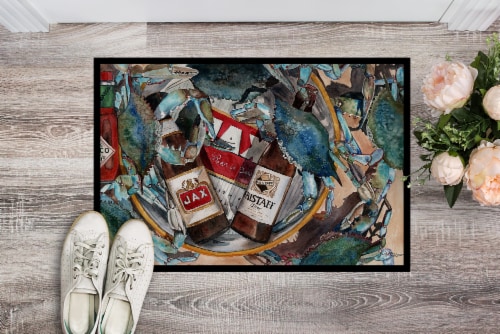 Carolines Treasures 8919JMAT New Orleans Beers and Crabs Doormat 24x36 Perspective: back