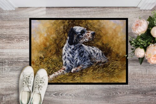 Carolines Treasures HMHE0007MAT English Setter by Michael Herring Doormat 18x27 Perspective: back