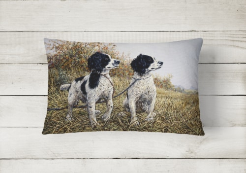 Two Springer Spaniels by Michael Herring Canvas Fabric Decorative Pillow Perspective: back