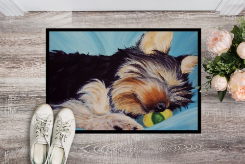 Carolines Treasures AMB1075JMAT Naptime Yorkie Yorkshire Terrier Doormat 24x36 Perspective: back