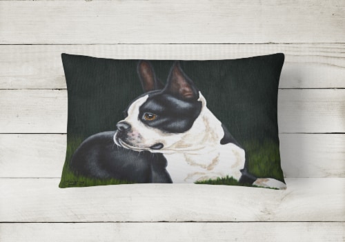 Carolines Treasures AMB1321PW1216 Boston Terrier Beauty Canvas Fabric Decorativ Perspective: back