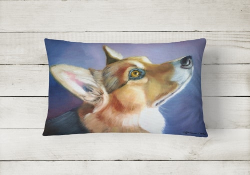 Carolines Treasures 7405PW1216 Corgi Devotion Canvas Fabric Decorative Pillow Perspective: back