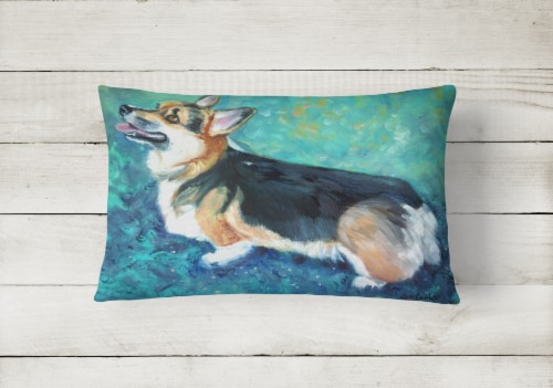 Carolines Treasures  7408PW1216 Corgi Pembroke Canvas Fabric Decorative Pillow Perspective: back