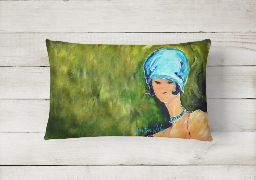 Young Voncile Still in High School Canvas Fabric Decorative Pillow Perspective: back