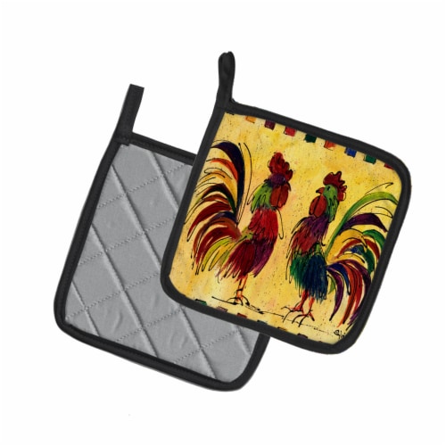 Carolines Treasures 8062PTHD Bird - Rooster Pair of Pot Holders Perspective: back