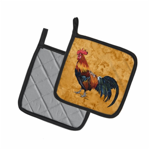 Carolines Treasures  Rooster Pair of Pot Holders Perspective: back