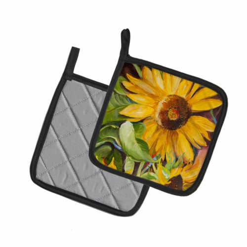 Carolines Treasures JMK1265PTHD Sunflowers Pair of Pot Holders Perspective: back